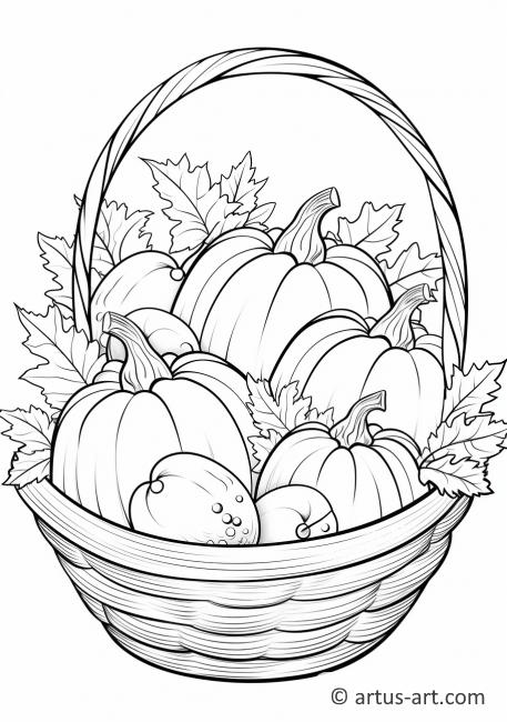 Pumpkin Basket Coloring Page